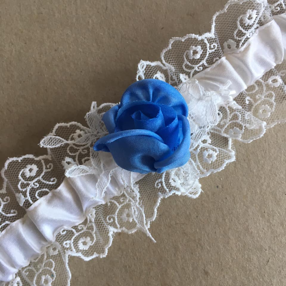 Blue lace garter